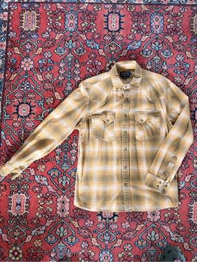 Pendleton Men's Mustard Plaid Button-Down Shirt